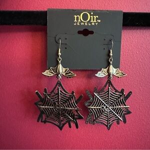 nOir Jewelry | Bats & Spiderwebs Earrings